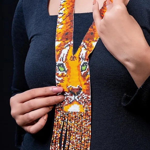Chandair_Peacock_Handcrafted_Nature_Wildlife_Seed_Bead_Necklace_Earring_Set_Tribal_Boho_Long_Beaded_Jewellery_Ethnic_Statement_Necklace_For_Women_Navratri_Diwali_Gift