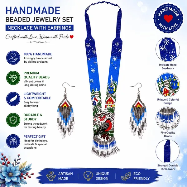 Chandair_Peacock_Handcrafted_Nature_Wildlife_Seed_Bead_Necklace_Earring_Set_Tribal_Boho_Long_Beaded_Jewellery_Ethnic_Statement_Necklace_For_Women_Navratri_Diwali_Gift