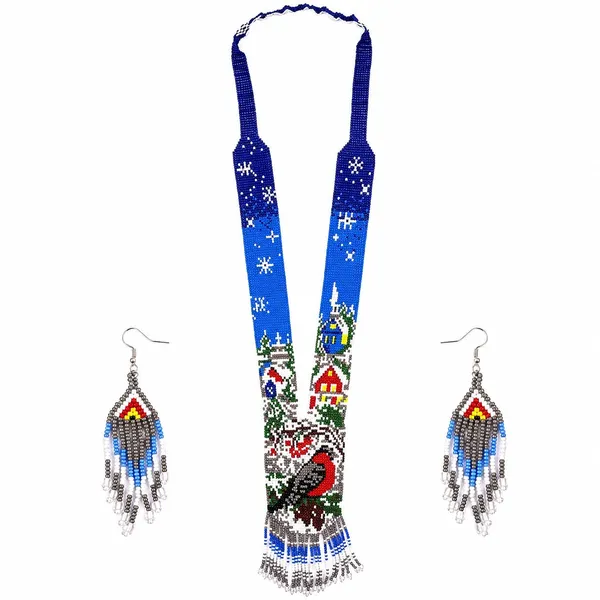 Chandair_Peacock_Handcrafted_Nature_Wildlife_Seed_Bead_Necklace_Earring_Set_Tribal_Boho_Long_Beaded_Jewellery_Ethnic_Statement_Necklace_For_Women_Navratri_Diwali_Gift