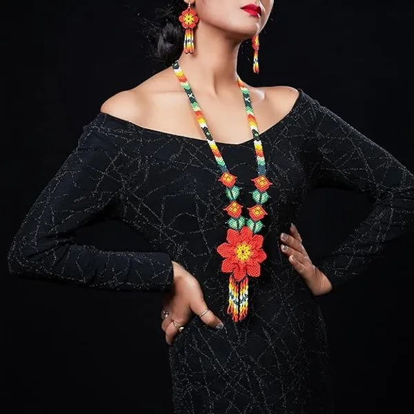 Handcrafted_Floral_Geometric_Seed_Bead_Necklace_Earring_Set_Tribal_Boho_Long_Beaded_Jewellery_Ethnic_Statement_Necklace_For_Women_Navratri_Diwali_Gift_17_Designs
