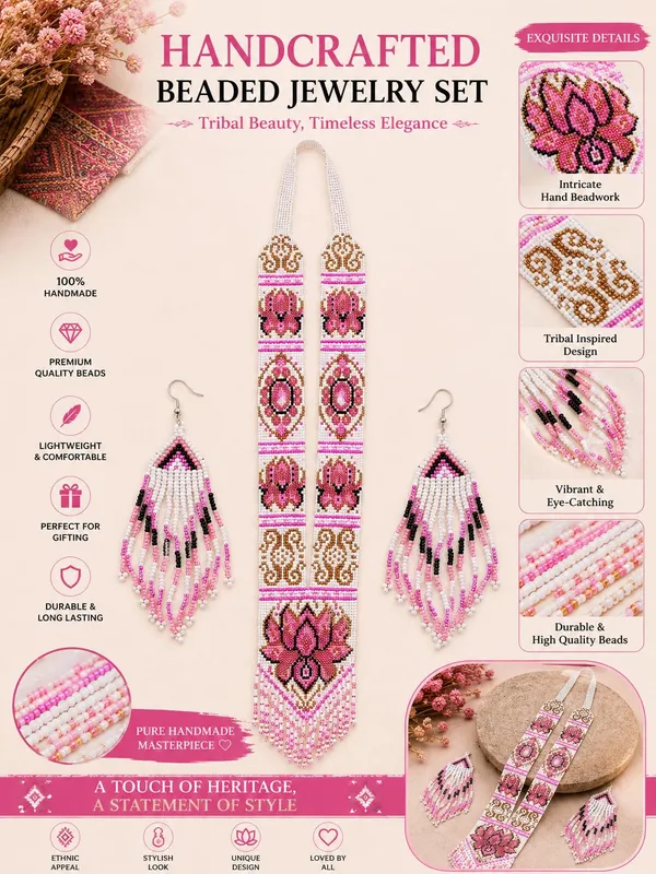 Handcrafted_Floral_Geometric_Seed_Bead_Necklace_Earring_Set_Tribal_Boho_Long_Beaded_Jewellery_Ethnic_Statement_Necklace_For_Women_Navratri_Diwali_Gift_17_Designs
