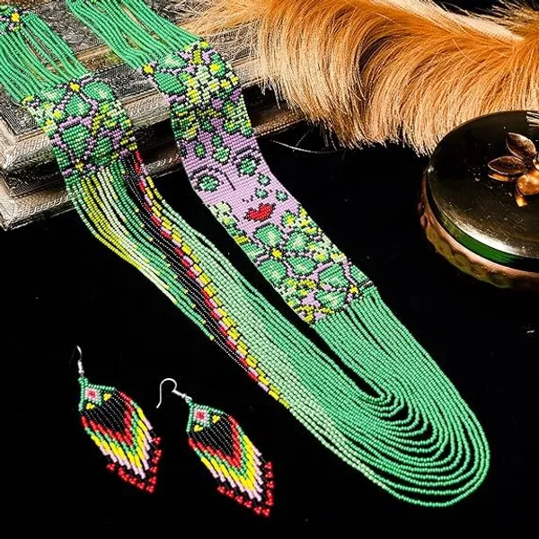 Handcrafted_Floral_Geometric_Seed_Bead_Necklace_Earring_Set_Tribal_Boho_Long_Beaded_Jewellery_Ethnic_Statement_Necklace_For_Women_Navratri_Diwali_Gift_17_Designs