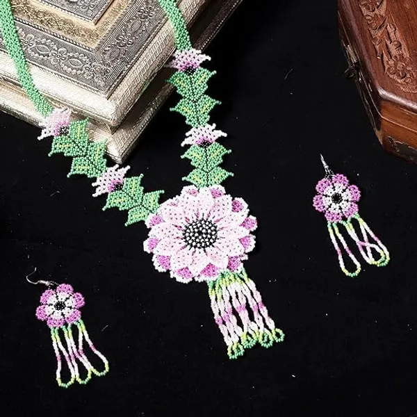 Handcrafted_Floral_Geometric_Seed_Bead_Necklace_Earring_Set_Tribal_Boho_Long_Beaded_Jewellery_Ethnic_Statement_Necklace_For_Women_Navratri_Diwali_Gift_17_Designs