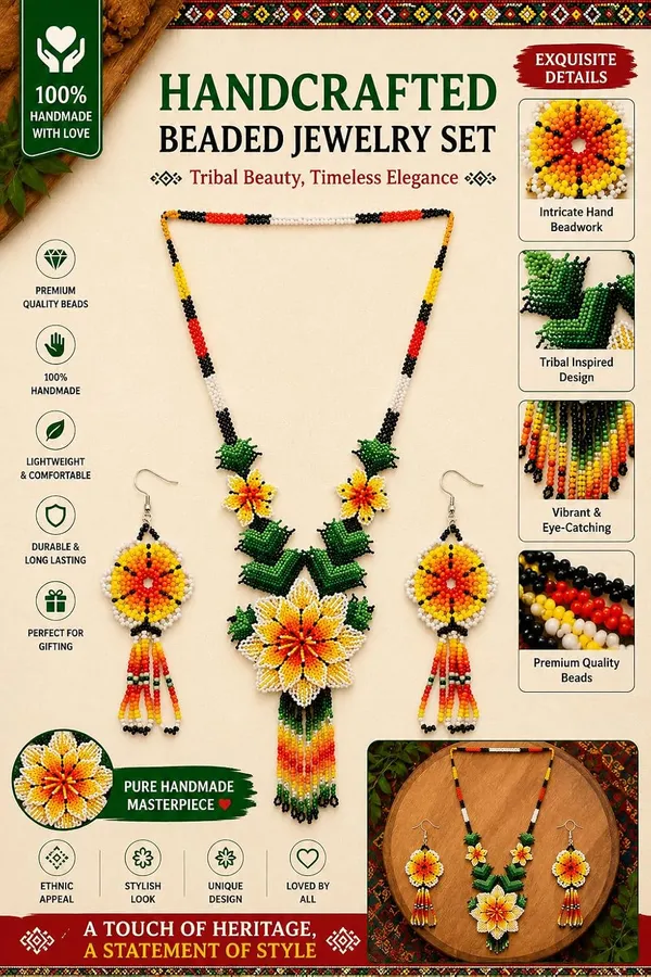 Handcrafted_Floral_Geometric_Seed_Bead_Necklace_Earring_Set_Tribal_Boho_Long_Beaded_Jewellery_Ethnic_Statement_Necklace_For_Women_Navratri_Diwali_Gift_17_Designs