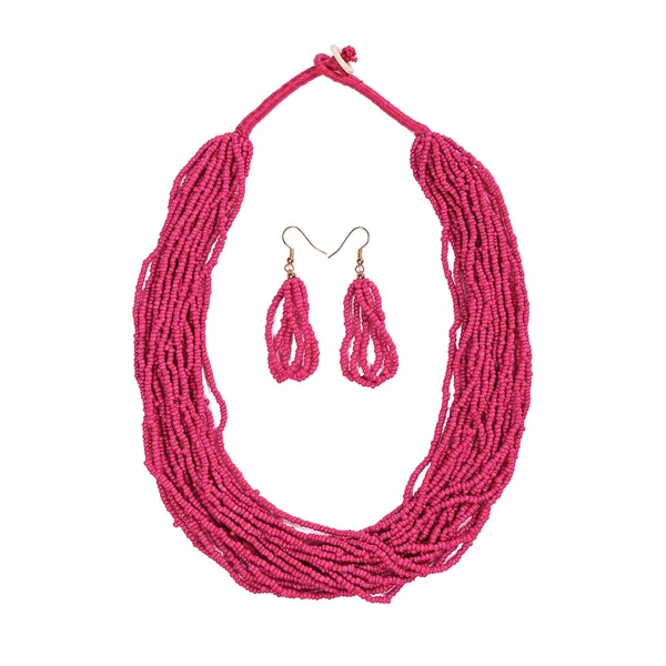 Product_Summary_Beadnest_Multi_Strand_Seed_Bead_Cascade_Necklace_Earrings_Set_Available_In_12_Vibrant_Colours_Handmade_Boho_Layered_Statement_Jewellery_For_Women_Adjustable_Ethnic_Tribal_Necklace_For_Festive