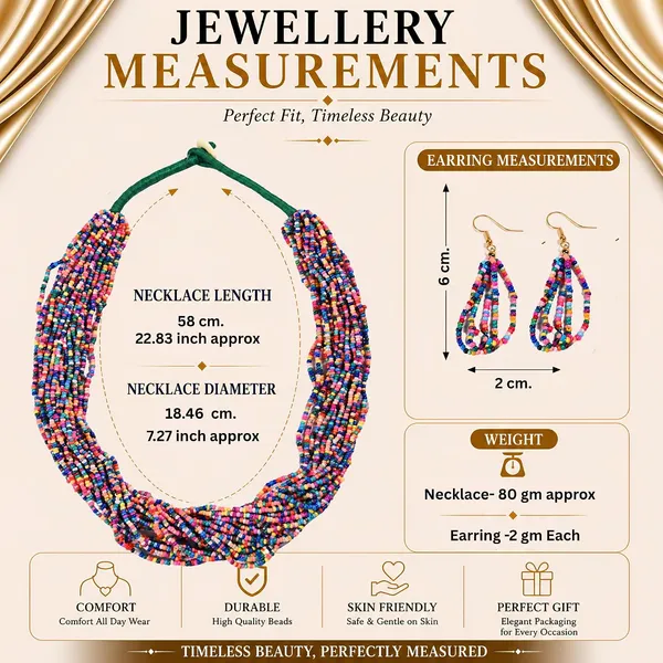 Product_Summary_Beadnest_Multi_Strand_Seed_Bead_Cascade_Necklace_Earrings_Set_Available_In_12_Vibrant_Colours_Handmade_Boho_Layered_Statement_Jewellery_For_Women_Adjustable_Ethnic_Tribal_Necklace_For_Festive