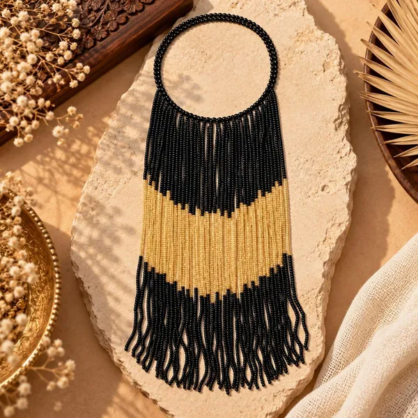 Tribal_Fringe_Beaded_Necklace_For_Women_Handmade_Boho_Naga_Style_Chevron_Tassel_Statement_Necklace_Ethnic_Bohemian_Seed_Bead_Jewellery