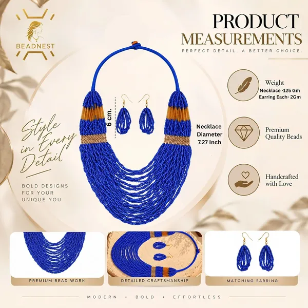 Product_Summary_Beadnest_Graduated_Fringe_Bib_Necklace_Earrings_Set_Available_In_12_Vibrant_Colours_Handmade_Multi_Layer_Seed_Bead_Statement_Jewellery_For_Women_Boho_Tribal_Necklace