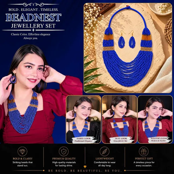 Product_Summary_Beadnest_Graduated_Fringe_Bib_Necklace_Earrings_Set_Available_In_12_Vibrant_Colours_Handmade_Multi_Layer_Seed_Bead_Statement_Jewellery_For_Women_Boho_Tribal_Necklace