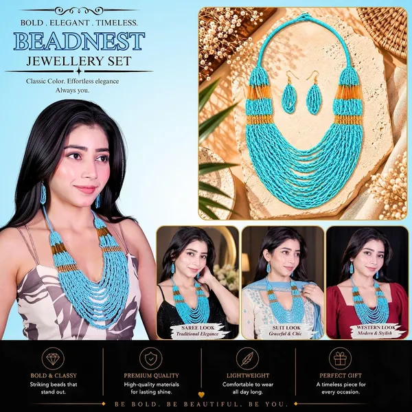 Product_Summary_Beadnest_Graduated_Fringe_Bib_Necklace_Earrings_Set_Available_In_12_Vibrant_Colours_Handmade_Multi_Layer_Seed_Bead_Statement_Jewellery_For_Women_Boho_Tribal_Necklace