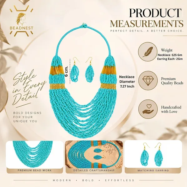 Product_Summary_Beadnest_Graduated_Fringe_Bib_Necklace_Earrings_Set_Available_In_12_Vibrant_Colours_Handmade_Multi_Layer_Seed_Bead_Statement_Jewellery_For_Women_Boho_Tribal_Necklace