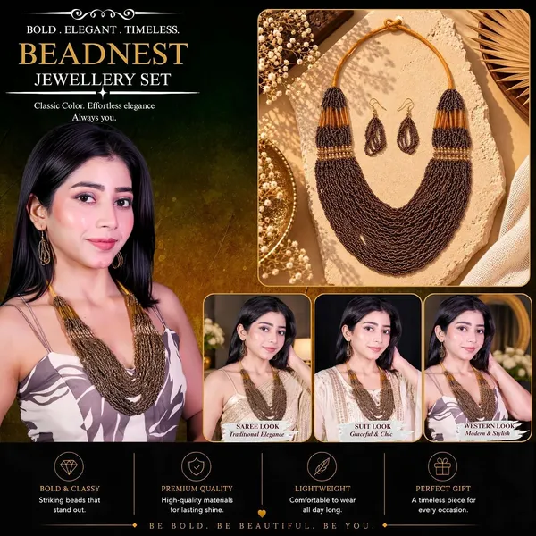 Product_Summary_Beadnest_Graduated_Fringe_Bib_Necklace_Earrings_Set_Available_In_12_Vibrant_Colours_Handmade_Multi_Layer_Seed_Bead_Statement_Jewellery_For_Women_Boho_Tribal_Necklace