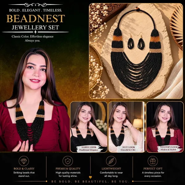 Product_Summary_Beadnest_Graduated_Fringe_Bib_Necklace_Earrings_Set_Available_In_12_Vibrant_Colours_Handmade_Multi_Layer_Seed_Bead_Statement_Jewellery_For_Women_Boho_Tribal_Necklace