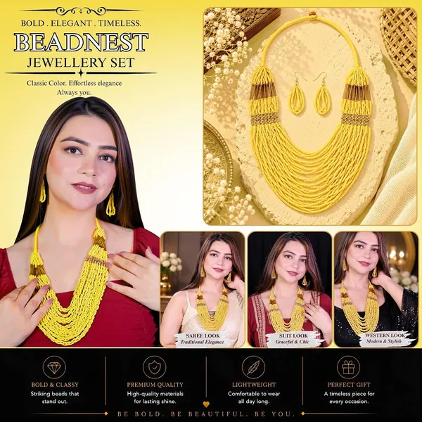 Product_Summary_Beadnest_Graduated_Fringe_Bib_Necklace_Earrings_Set_Available_In_12_Vibrant_Colours_Handmade_Multi_Layer_Seed_Bead_Statement_Jewellery_For_Women_Boho_Tribal_Necklace