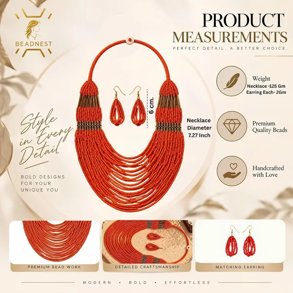 Product_Summary_Beadnest_Graduated_Fringe_Bib_Necklace_Earrings_Set_Available_In_12_Vibrant_Colours_Handmade_Multi_Layer_Seed_Bead_Statement_Jewellery_For_Women_Boho_Tribal_Necklace