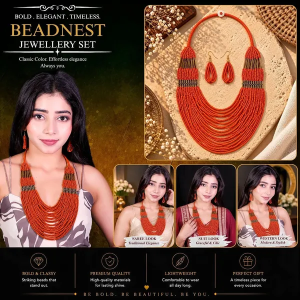 Product_Summary_Beadnest_Graduated_Fringe_Bib_Necklace_Earrings_Set_Available_In_12_Vibrant_Colours_Handmade_Multi_Layer_Seed_Bead_Statement_Jewellery_For_Women_Boho_Tribal_Necklace