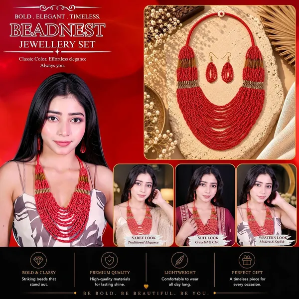 Product_Summary_Beadnest_Graduated_Fringe_Bib_Necklace_Earrings_Set_Available_In_12_Vibrant_Colours_Handmade_Multi_Layer_Seed_Bead_Statement_Jewellery_For_Women_Boho_Tribal_Necklace