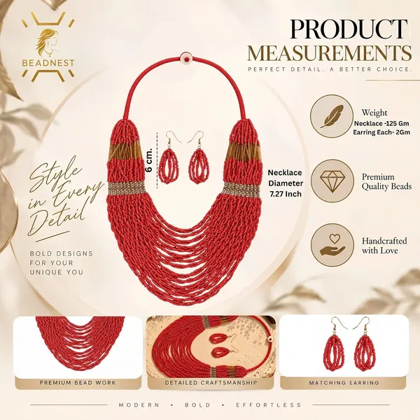 Product_Summary_Beadnest_Graduated_Fringe_Bib_Necklace_Earrings_Set_Available_In_12_Vibrant_Colours_Handmade_Multi_Layer_Seed_Bead_Statement_Jewellery_For_Women_Boho_Tribal_Necklace