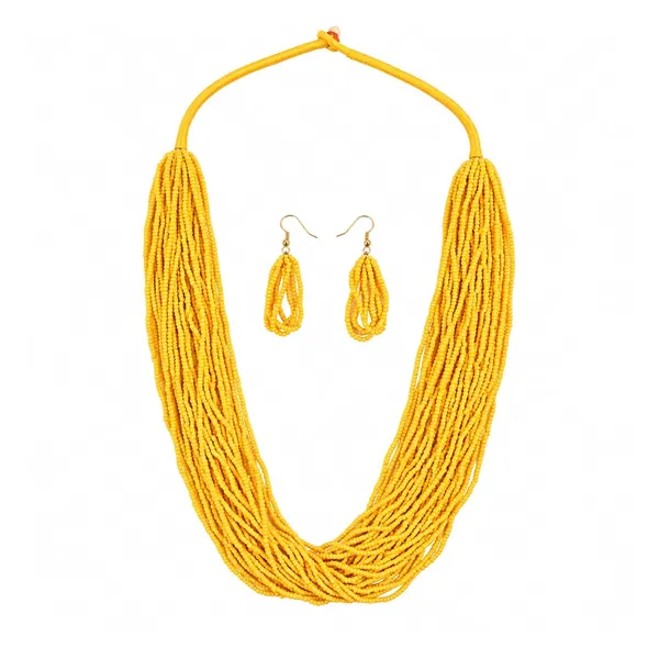 Product_Summary_Beadnest_Multi_Strand_Seed_Bead_Cascade_Necklace_Earrings_Set_With_Loop_Drop_Earrings_Available_In_12_Vibrant_Colours_Handmade_Boho_Layered_Statement_Jewellery_For_Women_Adjustable_Ethnic_Necklace