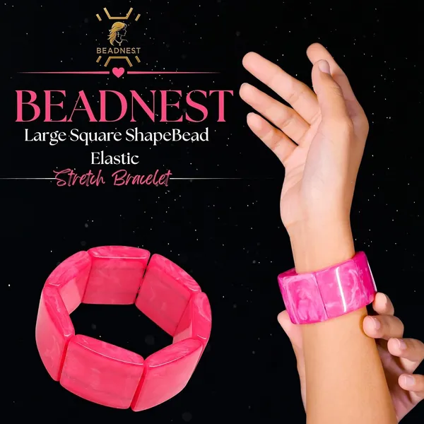 Product_Summary_Beadnest_Chunky_Resin_Tile_Stretch_Bracelet_Available_In_12_Vibrant_Colours_Handmade_Bold_Statement_Bangle_For_Women_Stackable_Ethnic_Boho_Bracelet
