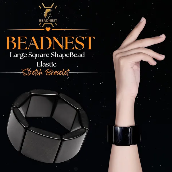 Product_Summary_Beadnest_Chunky_Resin_Tile_Stretch_Bracelet_Available_In_12_Vibrant_Colours_Handmade_Bold_Statement_Bangle_For_Women_Stackable_Ethnic_Boho_Bracelet
