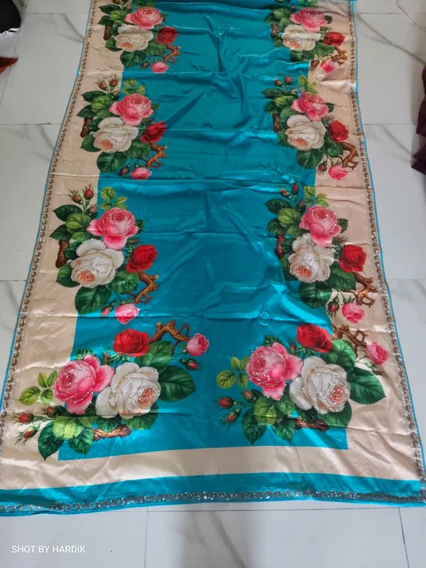 Blue_Chinon_Digital_Floral_Print_Saree_For_Women