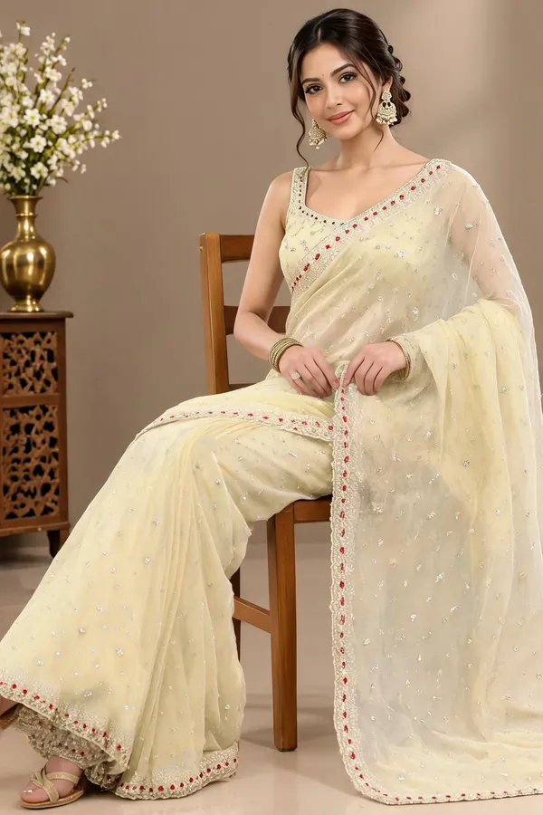 Ivory_Silk_Zircon_Stone_Work_Embellished_Saree_For_Women