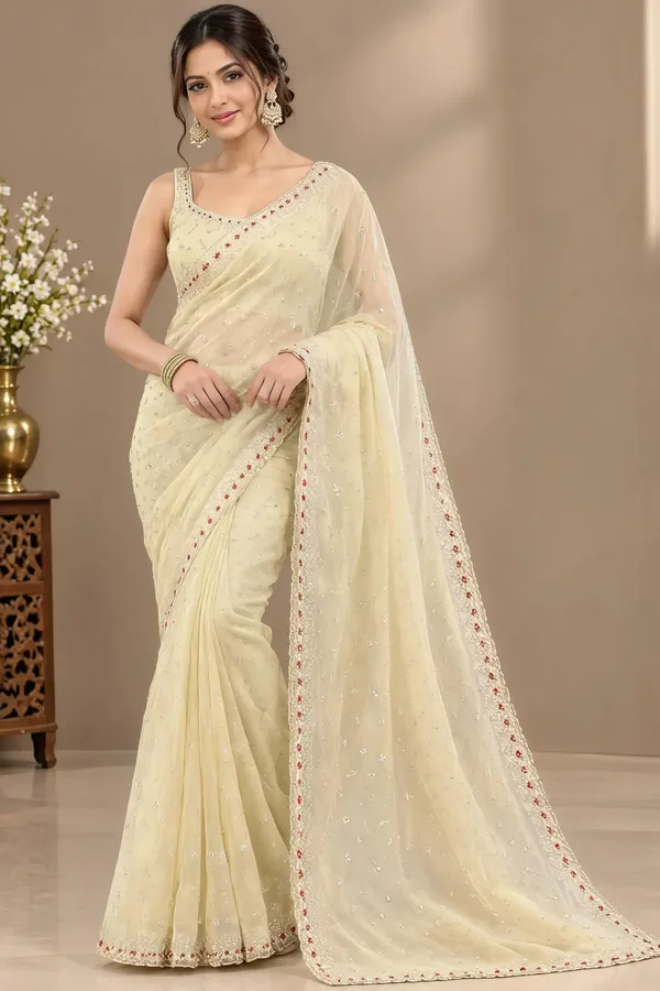 Ivory_Silk_Zircon_Stone_Work_Embellished_Saree_For_Women
