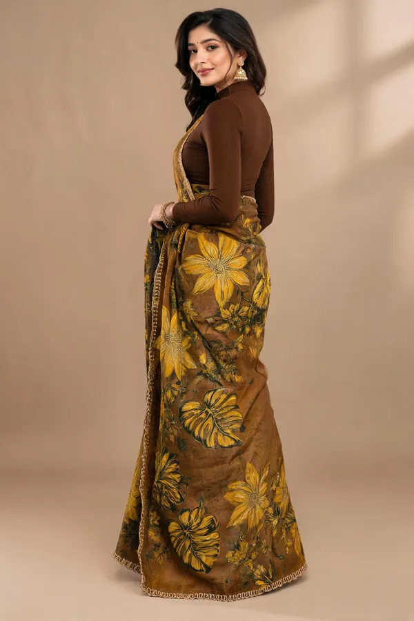 Brown_Silk_Floral_Digital_Printed_Saree_For_Women