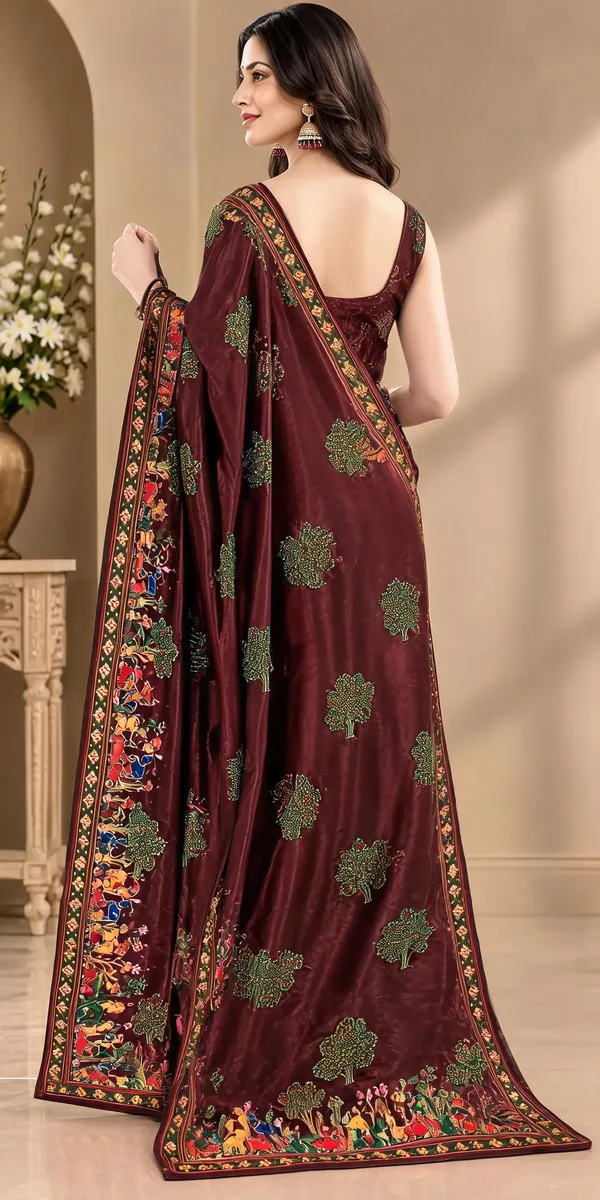 Maroon_Silk_Traditional_Printed_Saree_For_Women