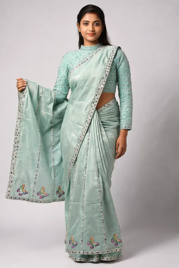 Mint_Green_Silk_Zircon_Stone_Work_Saree_For_Women