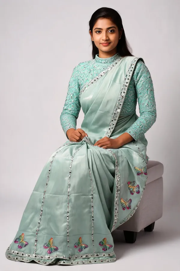 Mint_Green_Silk_Zircon_Stone_Work_Saree_For_Women