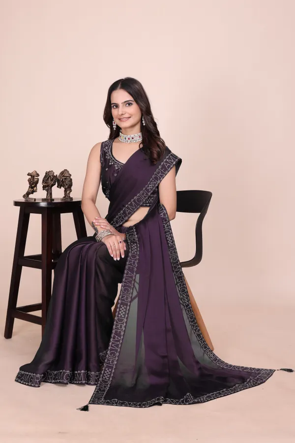Wine_Silk_Stonework_Satin_Saree_For_Women