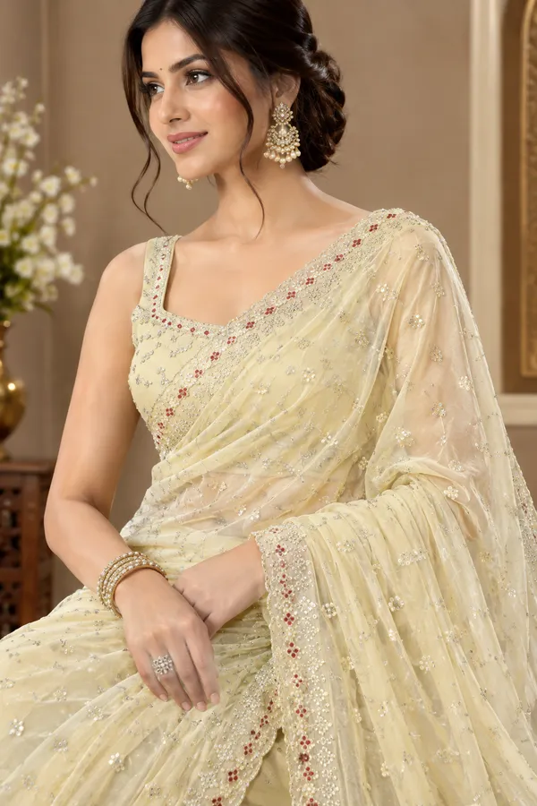 Ivory_Silk_Zircon_Stone_Work_Embellished_Saree_For_Women