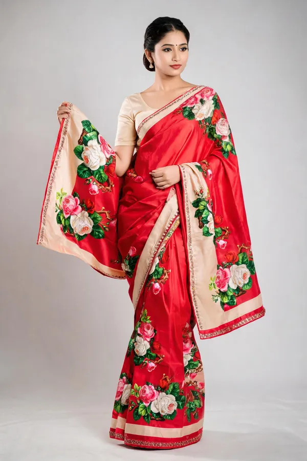 Red_Silk_Floral_Digital_Printed_Saree_For_Women