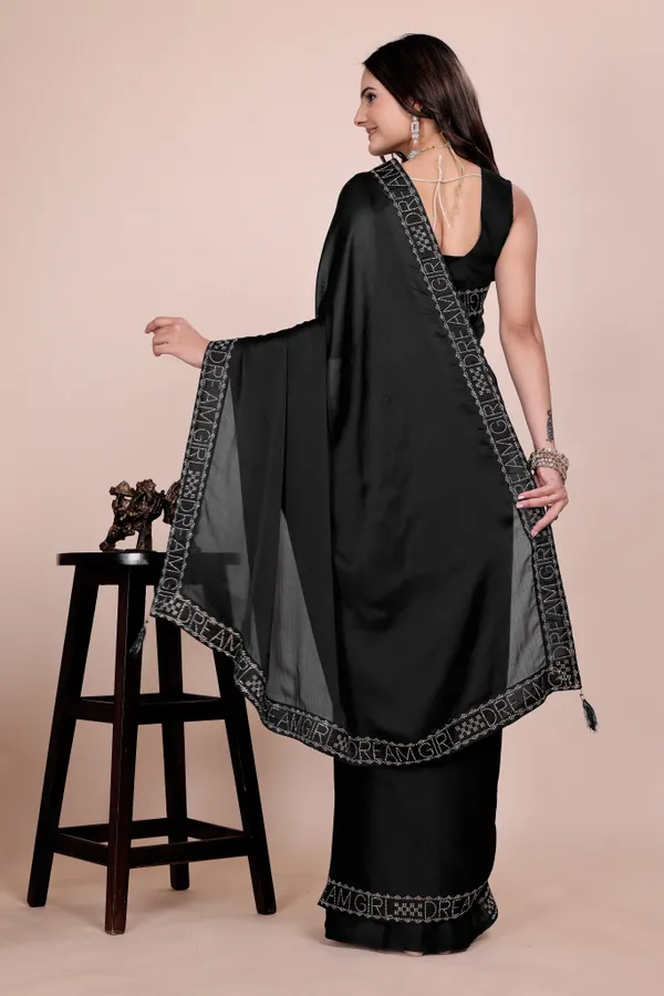 Black_Silk_Stonework_Satin_Saree_For_Women