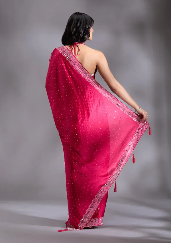 Rani_Pink_Satin_Silver_Stone_Work_Saree_For_Women