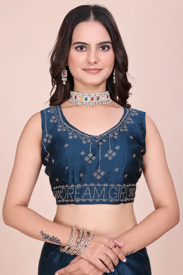 Blue_Silk_Stonework_Saree_For_Women