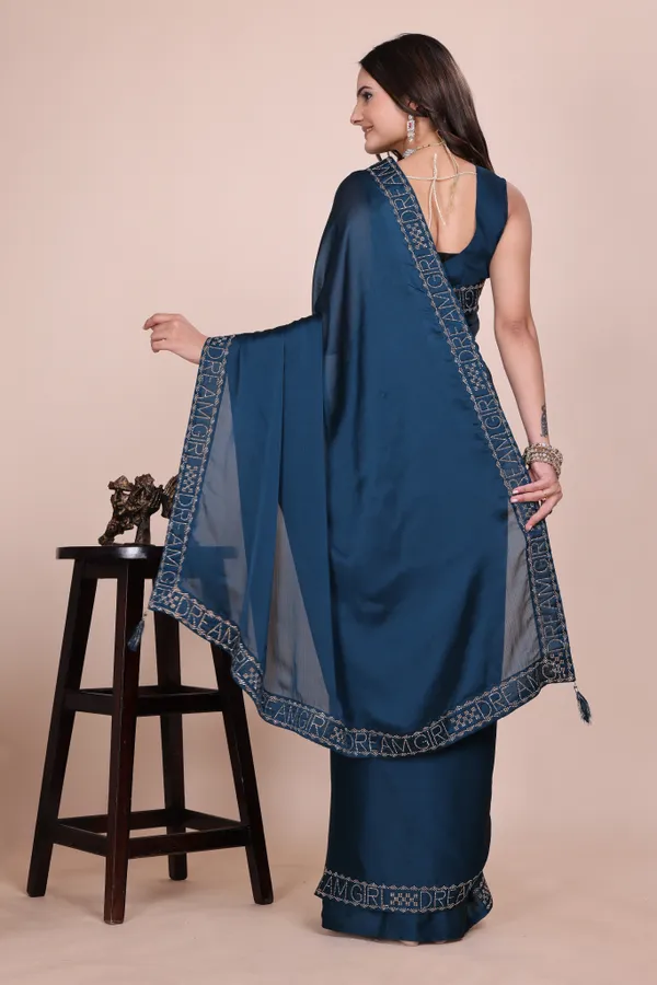 Blue_Silk_Stonework_Saree_For_Women