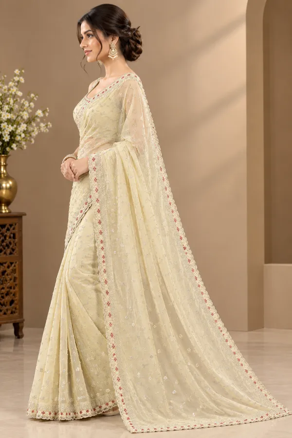 Ivory_Silk_Zircon_Stone_Work_Embellished_Saree_For_Women