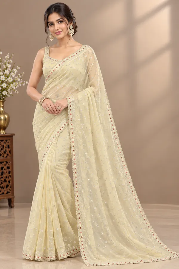 Ivory_Silk_Zircon_Stone_Work_Embellished_Saree_For_Women