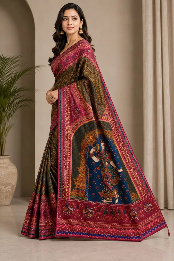 Maroon_Silk_Digital_Printed_Saree_For_Women