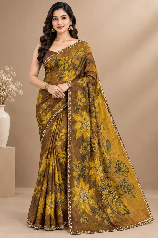 Brown_Silk_Floral_Digital_Printed_Saree_For_Women