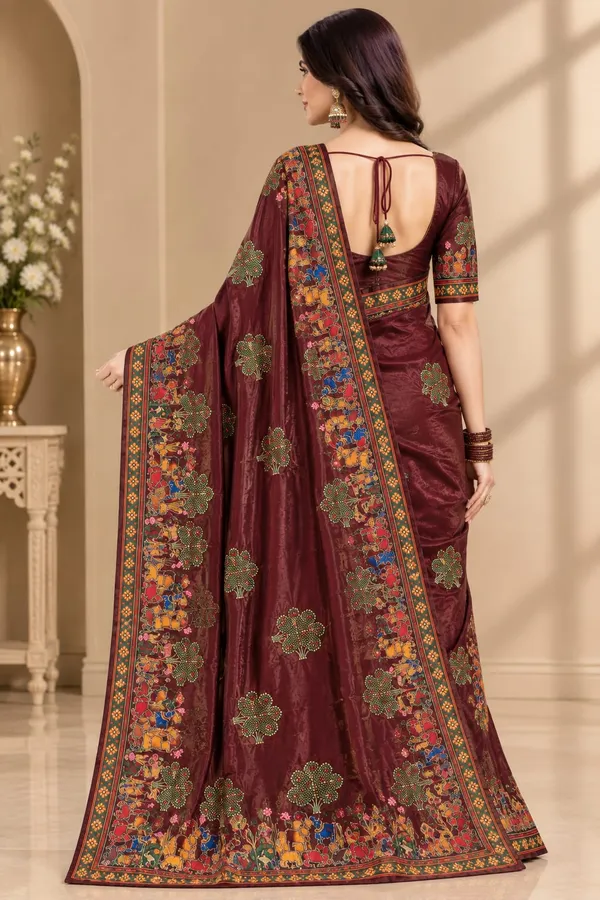 Maroon_Silk_Traditional_Printed_Saree_For_Women