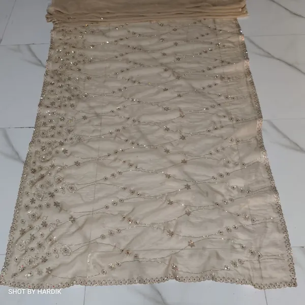 Ivory_Silk_Stone_Work_Saree_For_Women