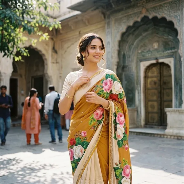 Mustard_Silk_Floral_Printed_Saree_For_Women