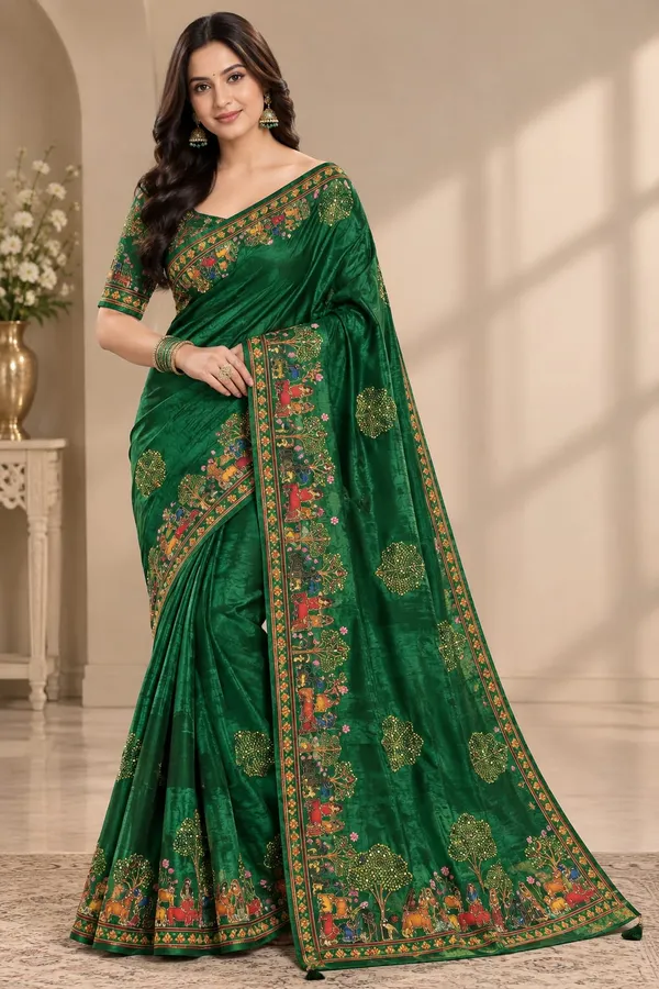 Green_Silk_Embroidered_Saree_For_Women