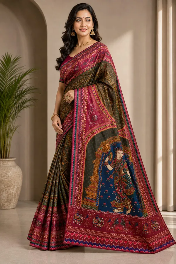 Maroon_Silk_Digital_Printed_Saree_For_Women