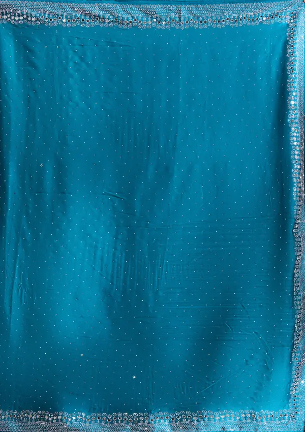 Peacock_Blue_Silk_Silver_Stonework_Satin_Saree_For_Women