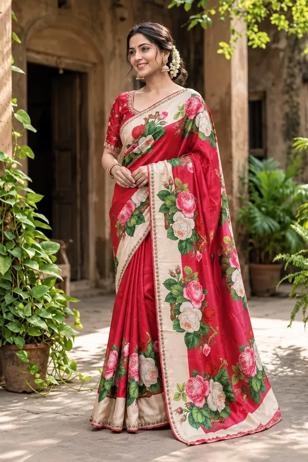 Red_Silk_Floral_Digital_Printed_Saree_For_Women